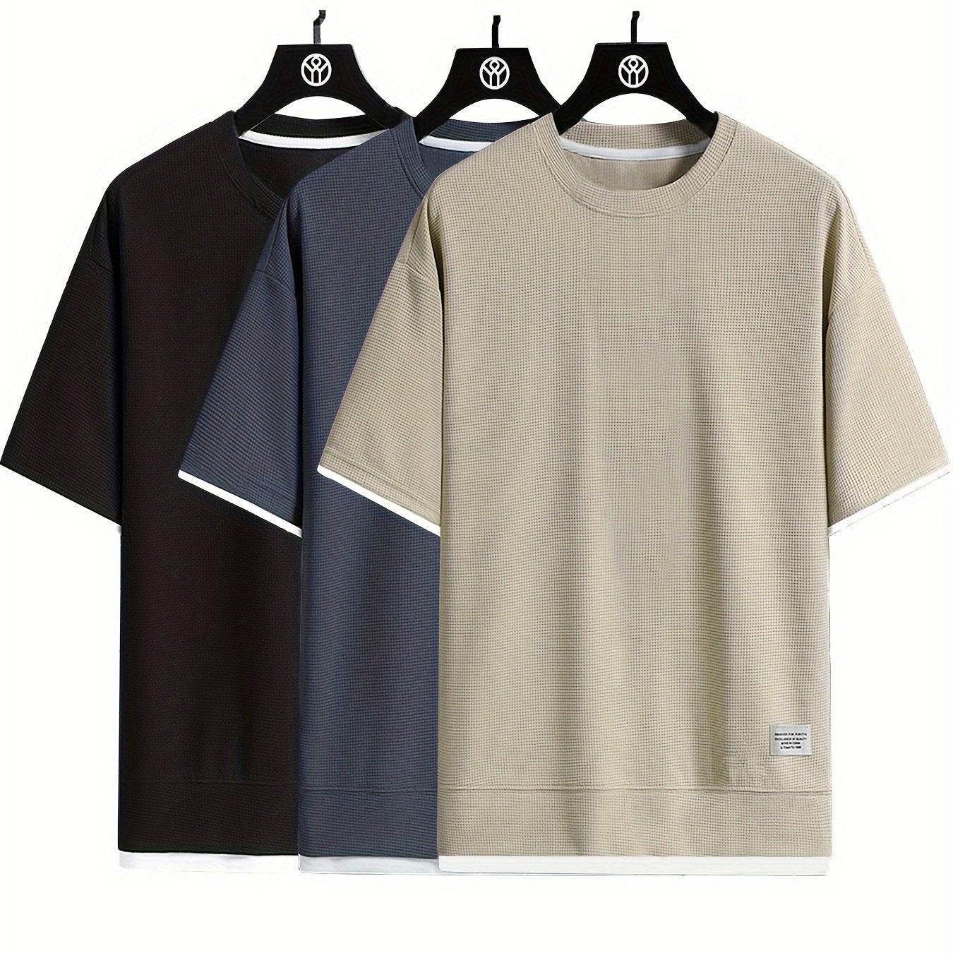 3pcs Men’s Casual Short Sleeve T-Shirts - SnaggIt