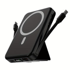 Magnetic 5 Device Fast Charging Power Bank - 10,000mAh - Black - Banks