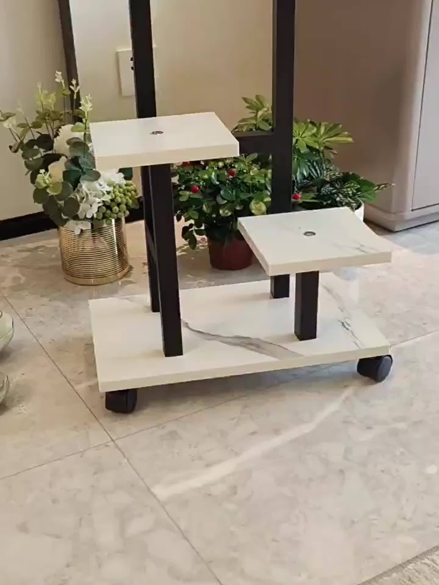 Modern Metal Plant Stand with Wheels by Snagg A Rack