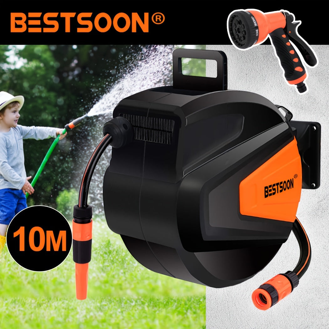 Retractable Garden Hose Reel with Auto Rewind by Snagg A Garden Hose