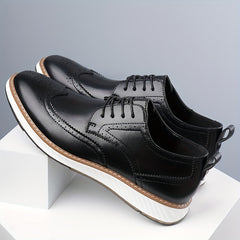 Men’s Business Casual Shoes – Pointed Toe PU Leather Lace-Ups by Snagg A Shoes