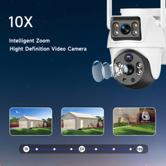 2 Pack 8MP Dual-Lens Solar Powered WiFi Security Cameras by Snagg An Outdoor Camera