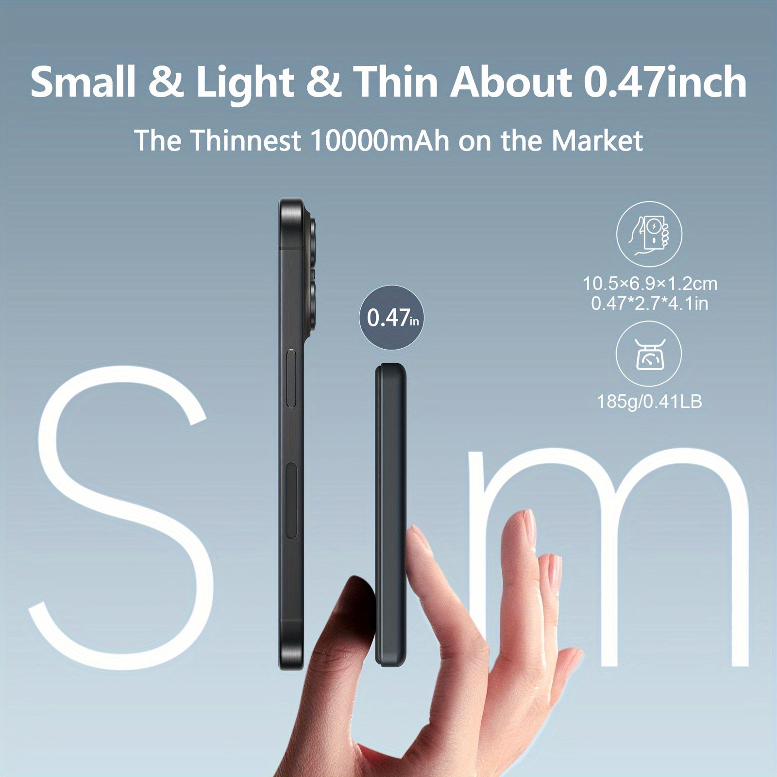 10000 MAh Slim Wireless Power Bank Compatible For IPhone Series by Snagg A Power Bank