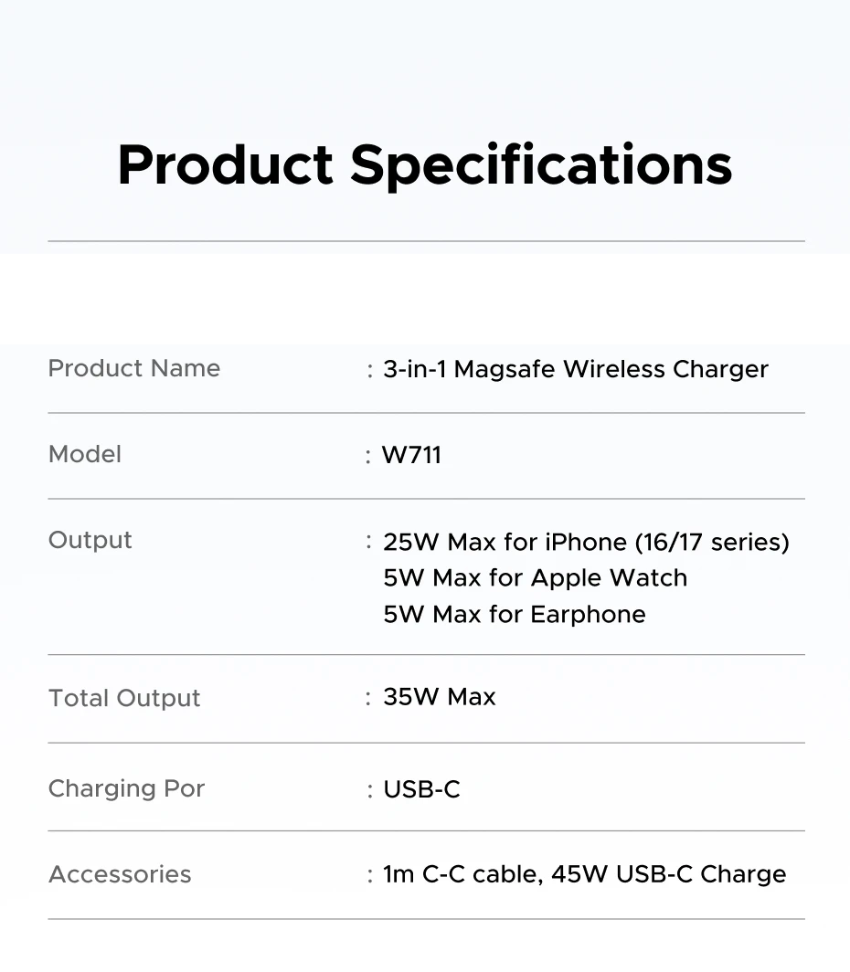 Qi2 25W 3-in-1 Magnetic Wireless Charger Stand | iPhone 17 Pro Max AirPods 4 Apple Watch MagSafe Fast Charger