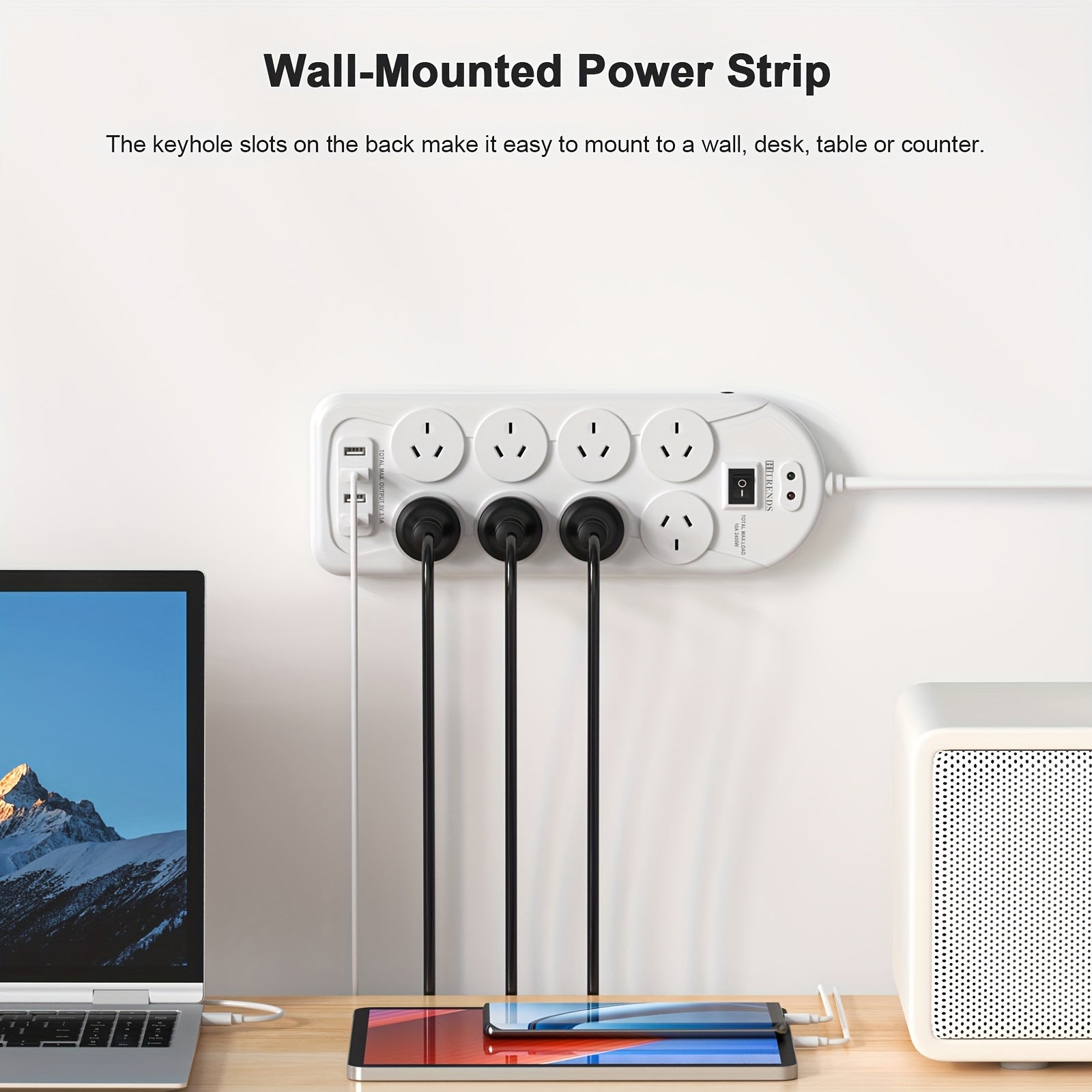 12-in-1 Powerboard with USB | 8 Outlets Surge Protector for Home & Office by Snagg An Extension Cable