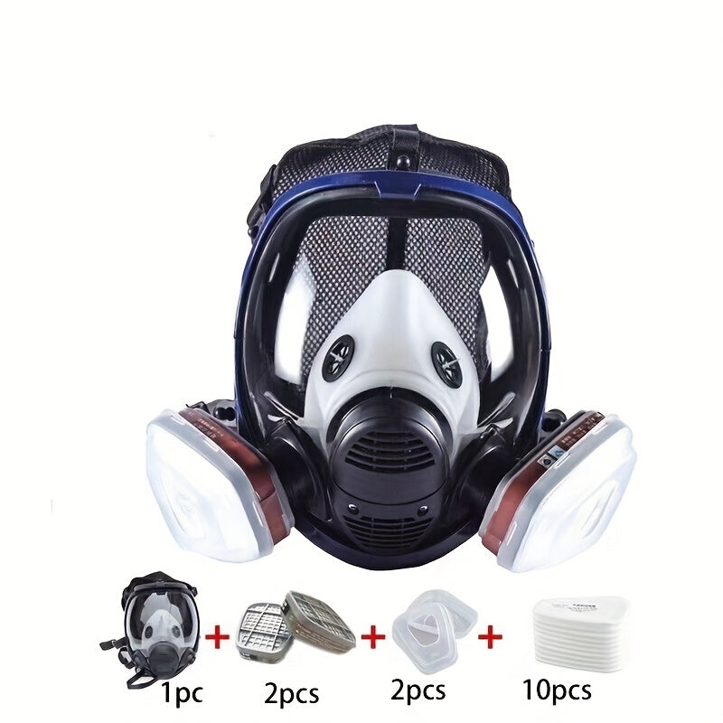 Full Face Respirator Mask with Dual Activated Carbon Filters by Snagg A Face Mask