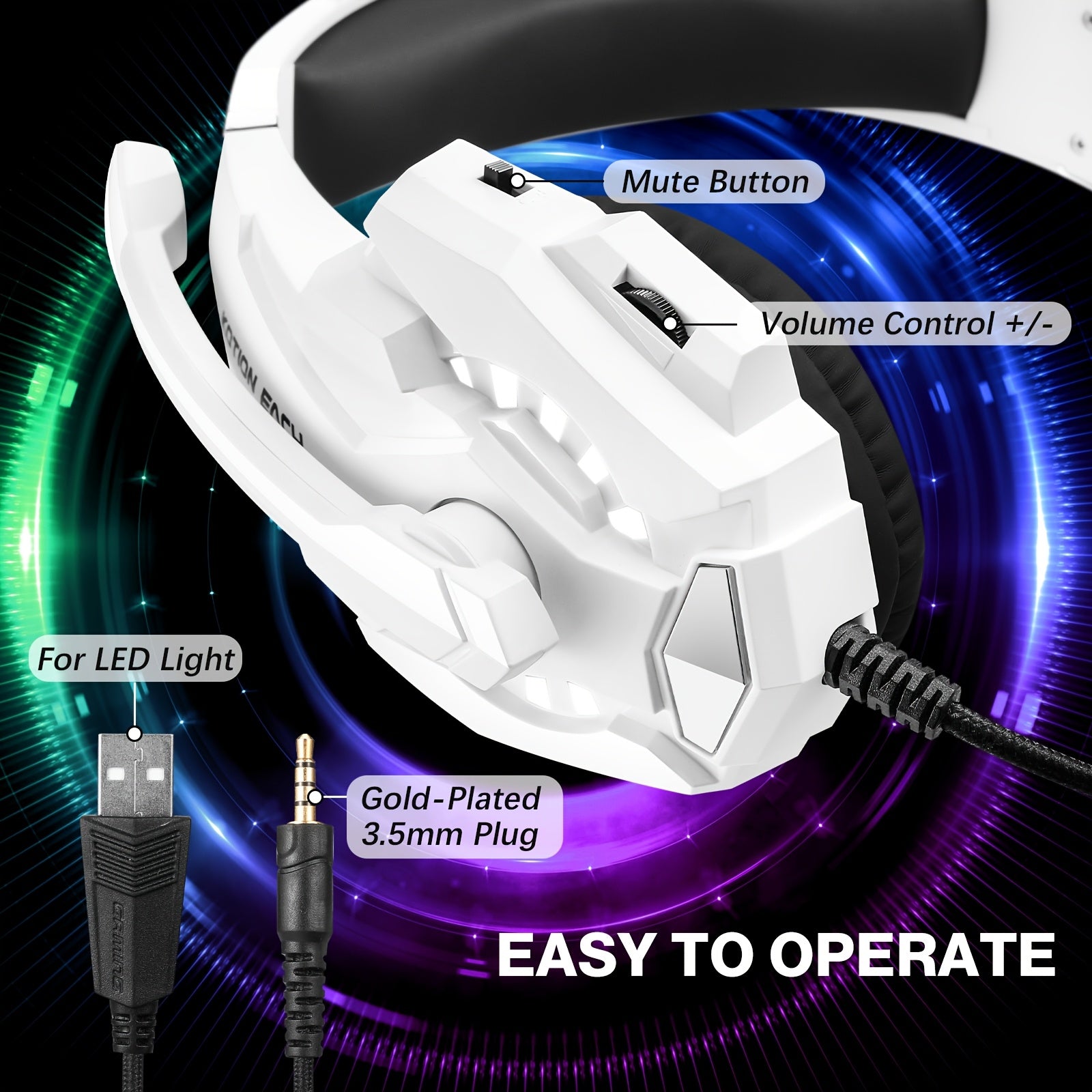 Wired Gaming Headset with Microphone for PC, PS4, PS5, Xbox & Mobile Devices by Snagg A Gaming Headset