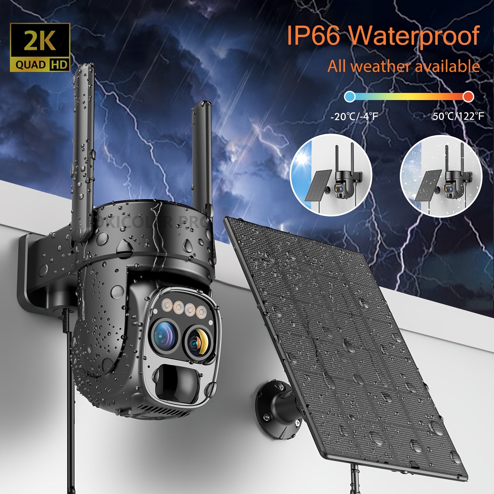 2K Solar Solar Powered WiFi Security Camera – 10X Zoom, 360° View by Snagg An Outdoor Camera