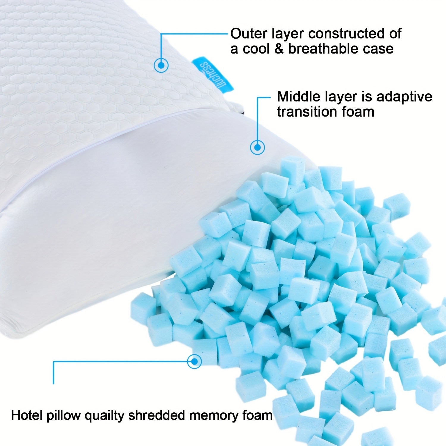 chess Premium Bamboo Shredded Cool Gel Bed Pillow by Snagg A Pillow