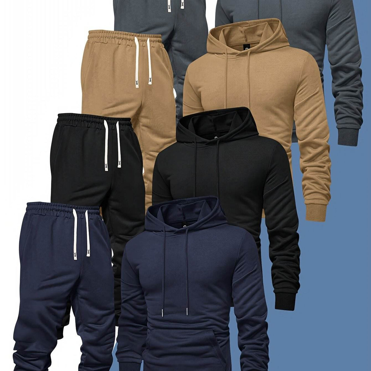 8pcs Men’s Hoodie & Sweatpants Set - SnaggIt