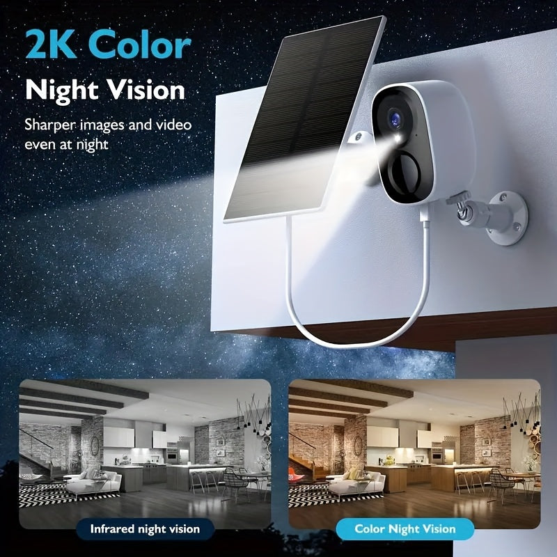 3 Pack 2K Solar Powered Security Cameras by Snagg An Outdoor Camera