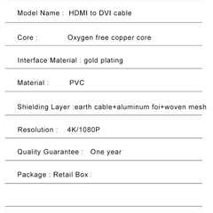HDMI to DVI Cable 1080P/4K HD Converter Adapter for Xbox, PS4, TV Box, Projector & Monitor by Snagg An HDMI Cable