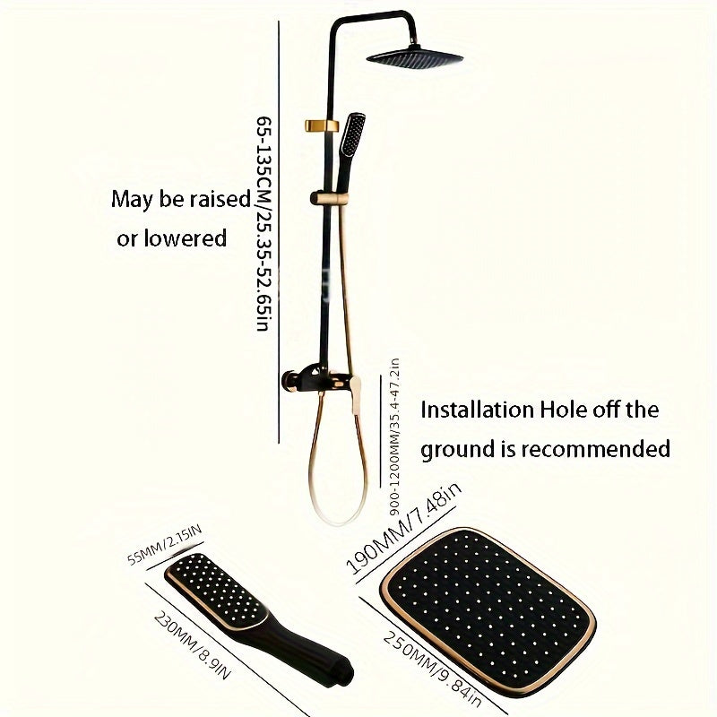 Vintage Gold & Black Shower System by Snagg A Shower Head