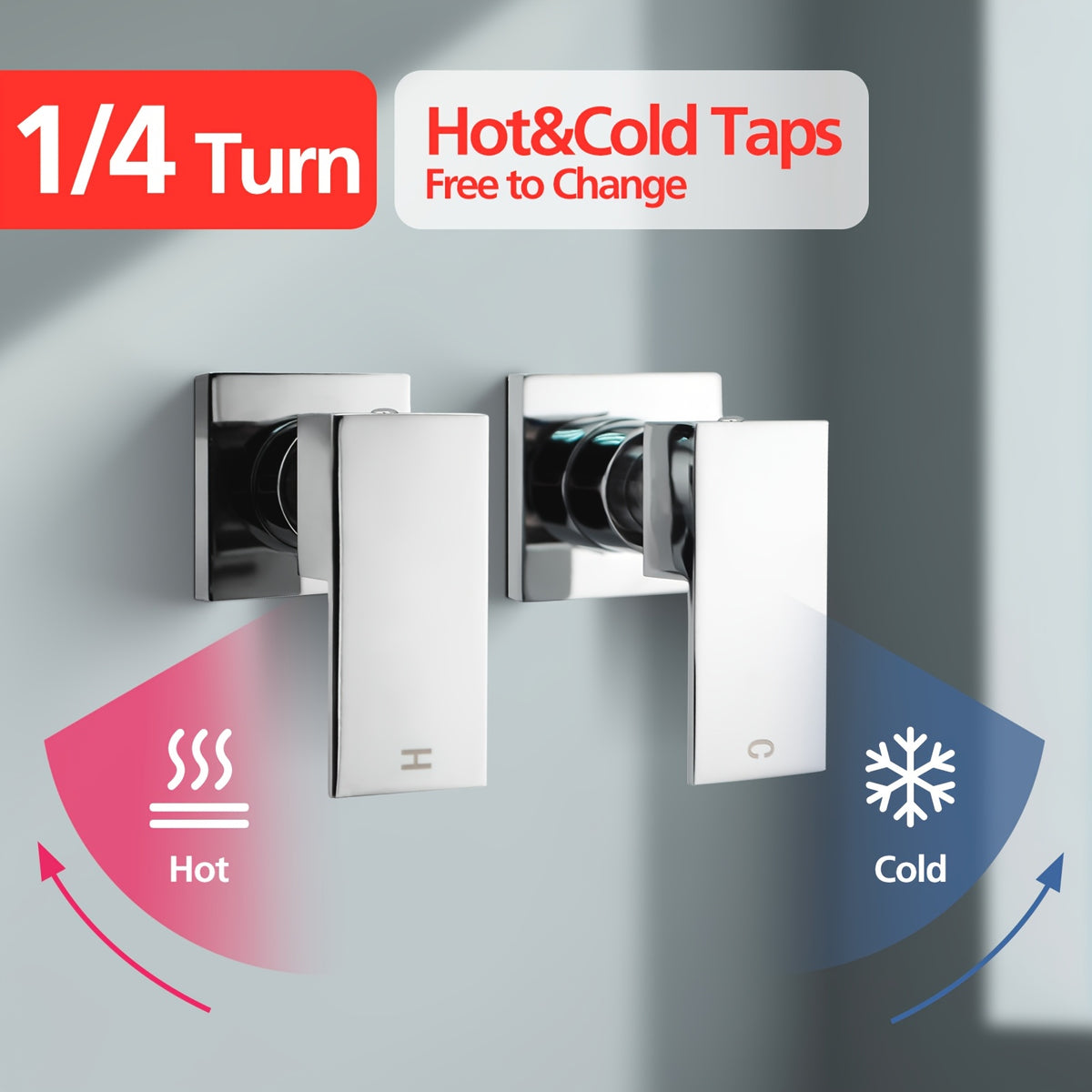 Wall Mounted Twin Shower Taps – Hot & Cold Mixer by Snagg A Tap