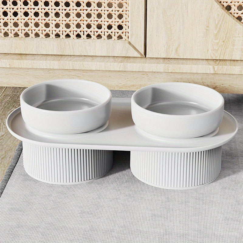 Elevated Ceramic Pet Bowls with Raised Stand by Snagg A Feeder