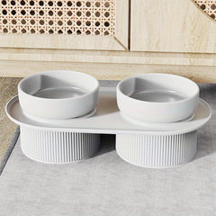 Elevated Ceramic Pet Bowls with Raised Stand by Snagg A Feeder