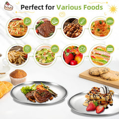 Stainless Steel Cake Plates Matte 17cm Reusable Party Set by Snagg A Plate