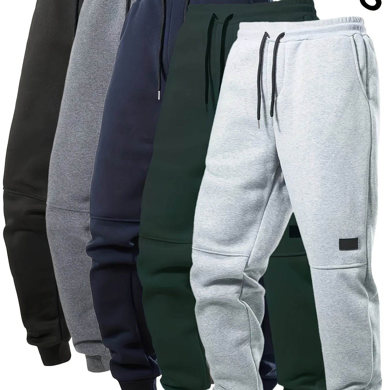 5pcs Men’s Fleece-Lined Jogger Sweatpants - SnaggIt