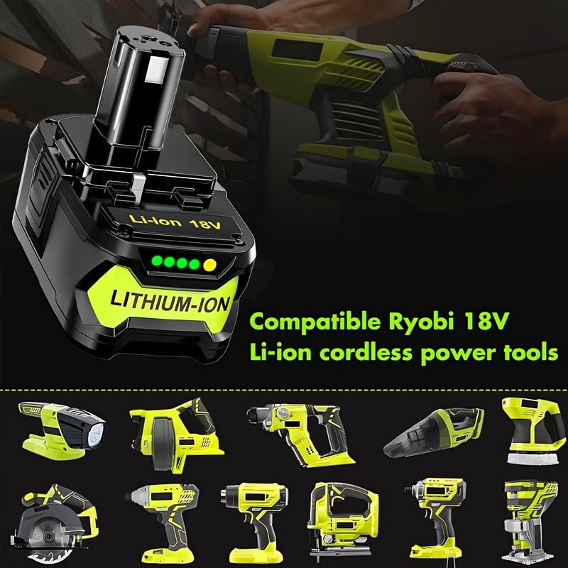 8.0Ah High-Capacity Replacement Battery for Ryobi 18V ONE+