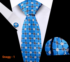 Classic Plaid Tie Set for Men - Necktie with Matching Pocket Square & Cufflinks - Snagg - 1 - Others In Fashion