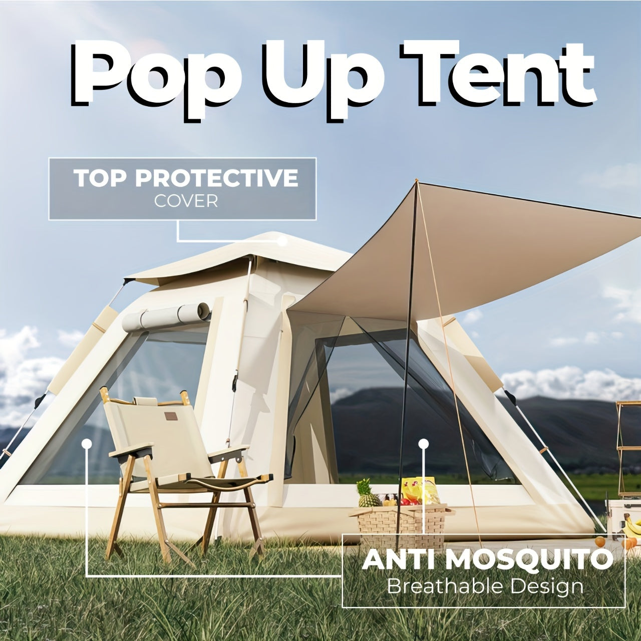 Instant Pop Up Camping Tent – 4–5 Person by Snagg A Camping Tent