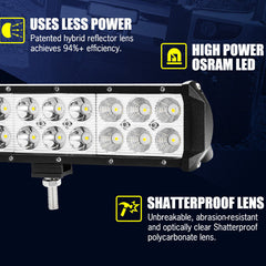 20Inch Osram LED Light Bar Spot Flood Driving + 23'' Number Plate Frame