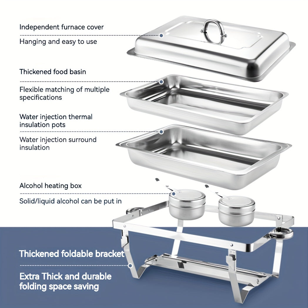 Stainless Steel Buffet Chafing Dish Set by Snagg A Insulated Stove