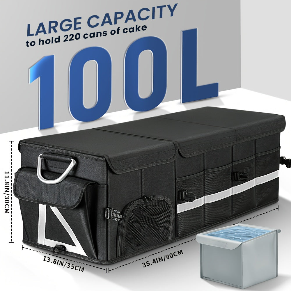 Large Capacity Car Trunk Organizer with Lid by Snagg A Storage Box