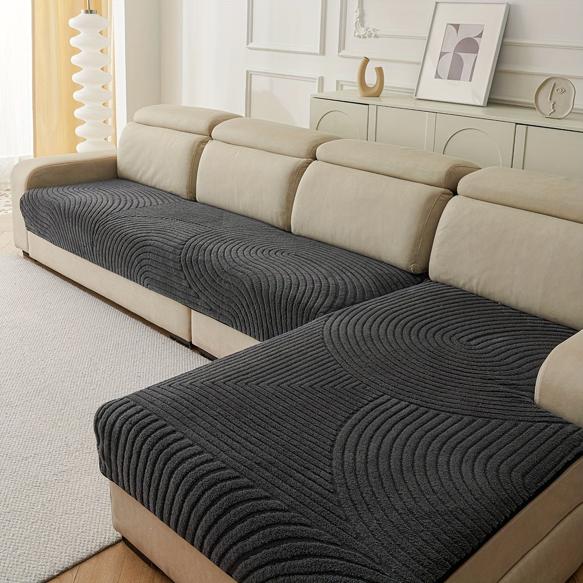 Arc 2pcs Bohemian Plush Sofa Cushion Set by Snagg A Sofa Cover