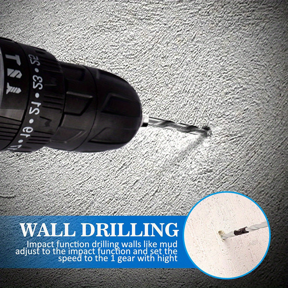 21V Cordless Electric Drill Set