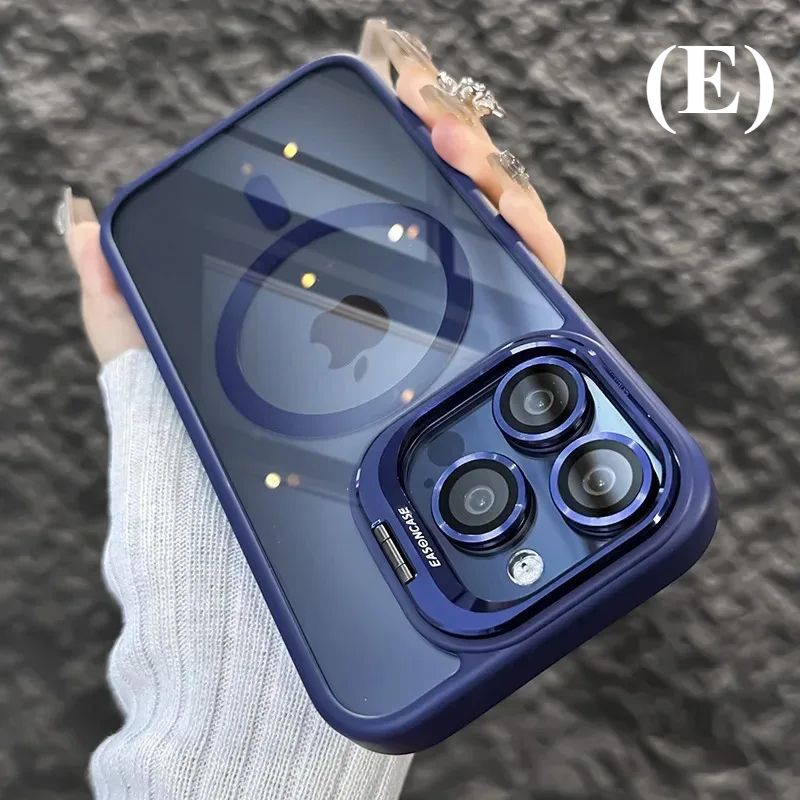 Luxury Magnetic Shockproof Full-Coverage Case - for iPhone 15 Series - E - Dark Blue / For 15Pro Max - Phone Cases &