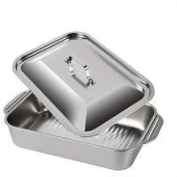 Oversized Heavy Duty Stainless Steel Bakeware with Lid by Snagg A Bakeware