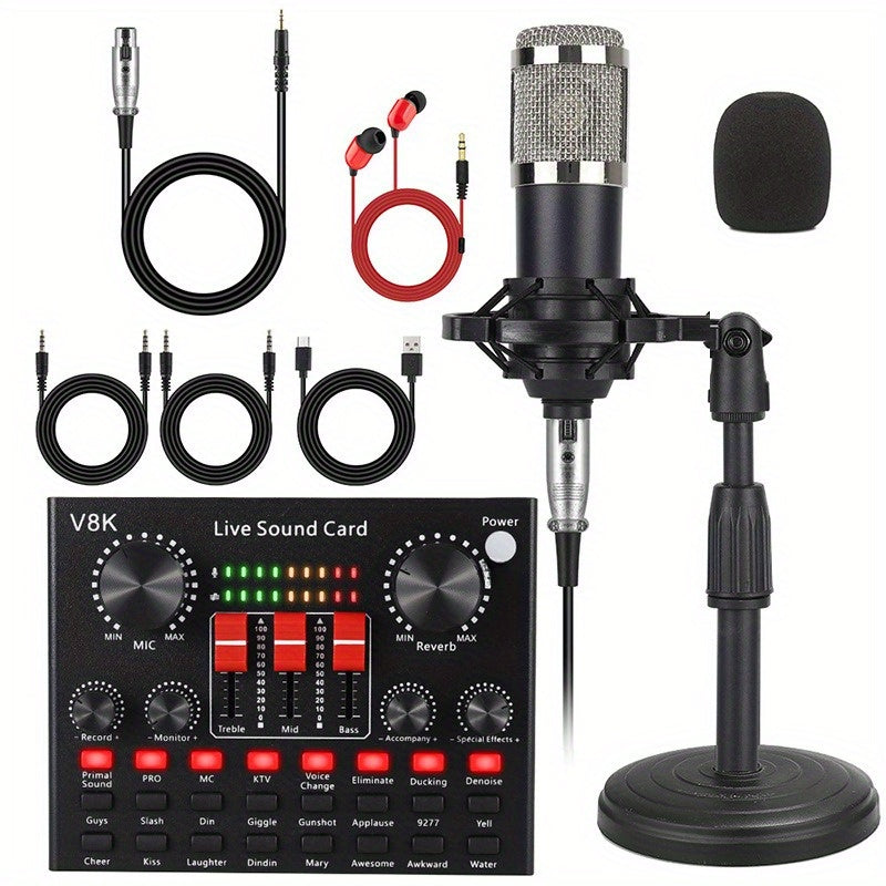 V8K Sound Card & Condenser Microphone Set by Snagg An Audio Mixer
