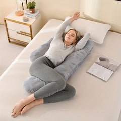 Crystal Velvet J-Shaped Pregnancy Pillow – Full Body Support by Snagg A Pillow