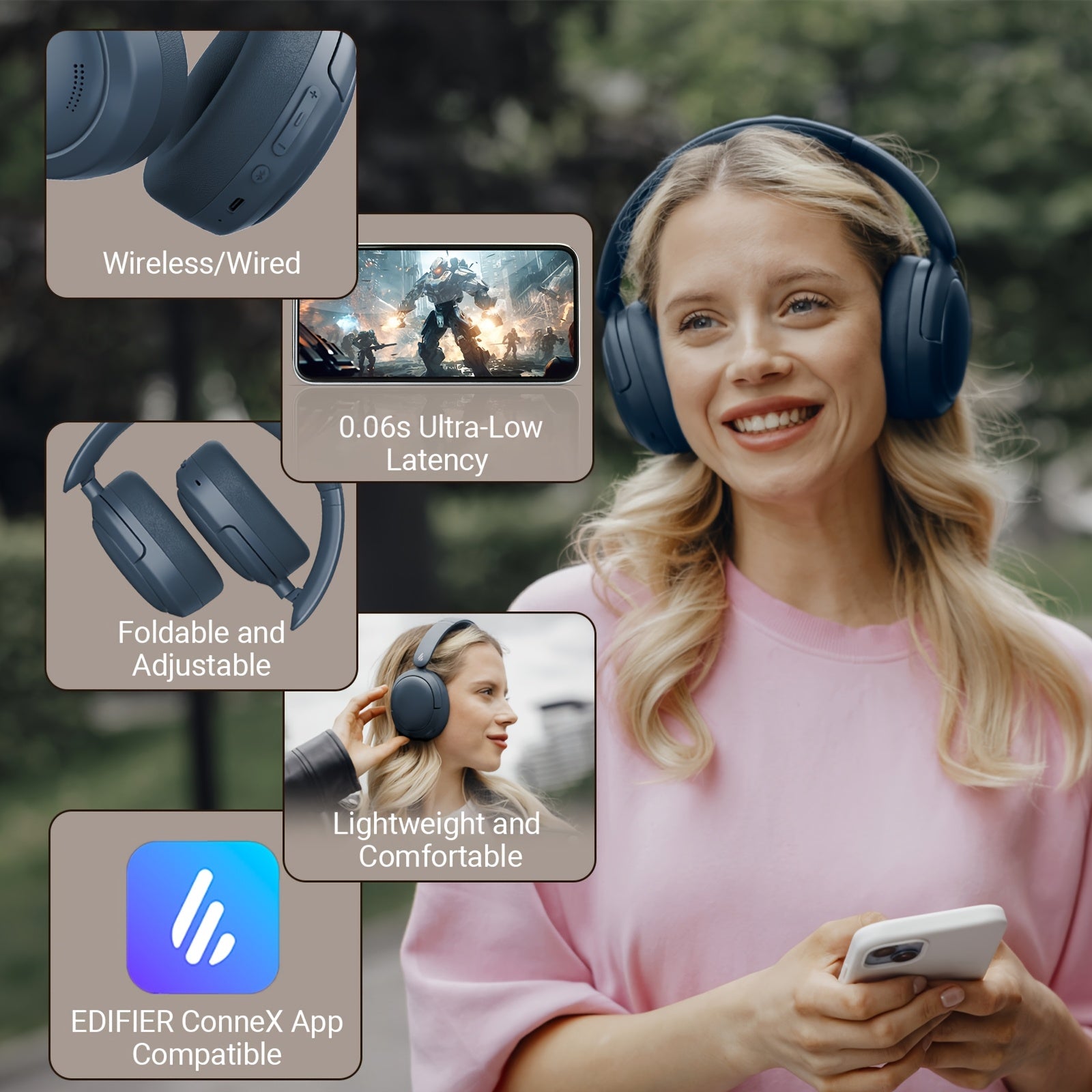 Wireless ANC Headphones | Over-Ear Bluetooth Headset (45H Playtime, Fast Charging) by Snagg A Headphone