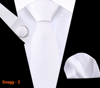 Classic Plaid Tie Set for Men - Necktie with Matching Pocket Square & Cufflinks