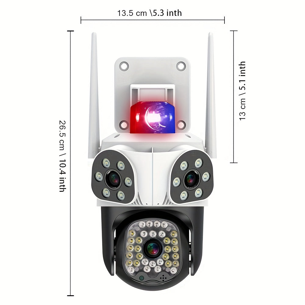 12MP 3 Lens Outdoor Security Camera – 360° Pan-Tilt with 10X Zoom by Snagg An Outdoor Camera