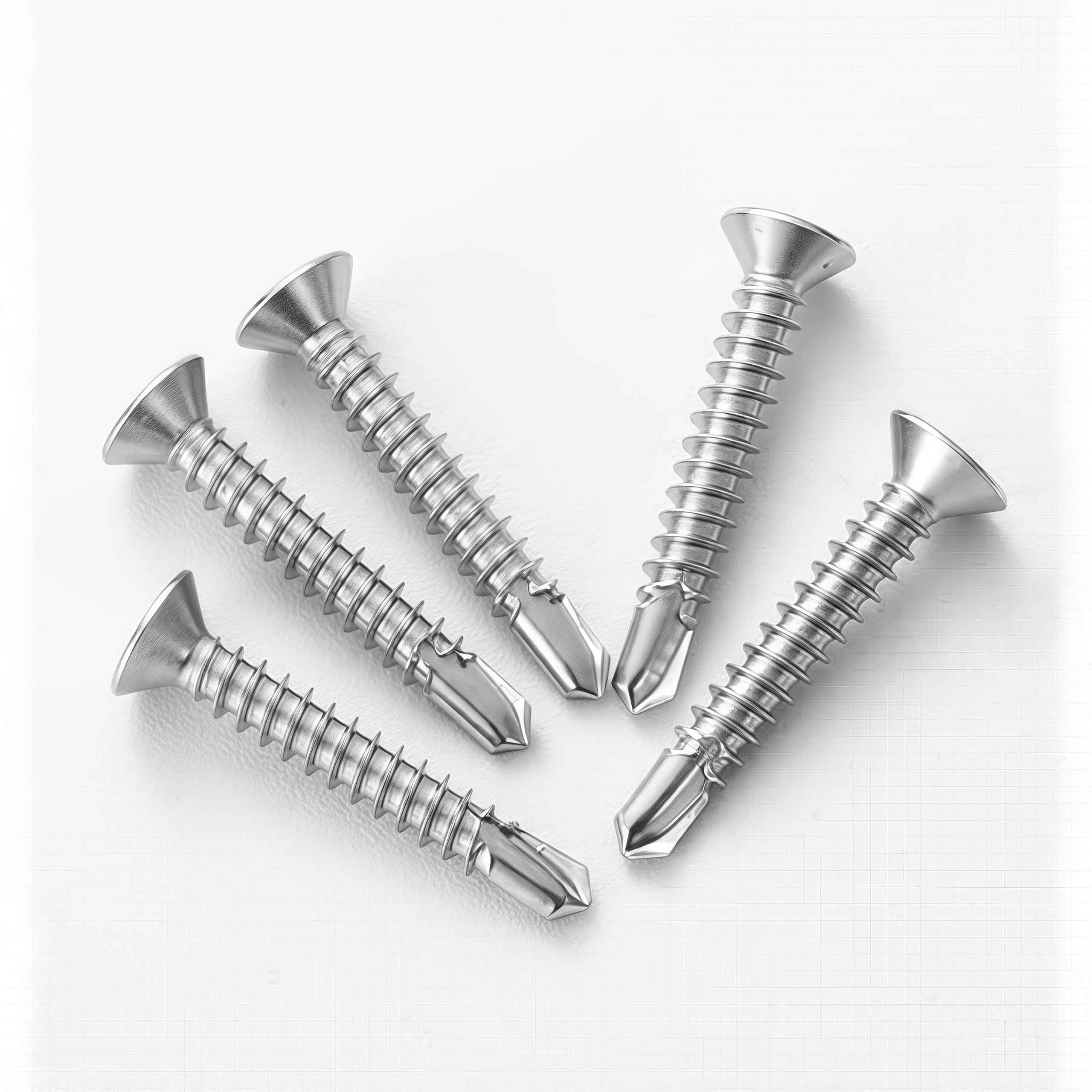 500pcs 410 Stainless Steel Self Drilling Screws (Self-Tapping) Phillips Flat Head - Total 500 pieces + Bit - Power