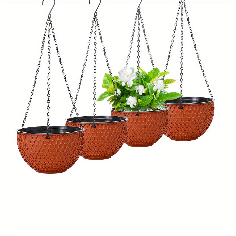 4pcs Hanging Flower Pots with Chains by Snagg A Pot