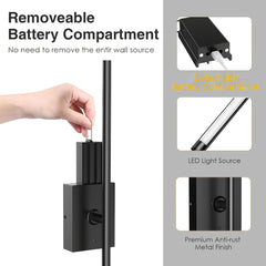 31.5" Wireless LED Wall Lamp – 360° Rotatable by Snagg A Wall Light