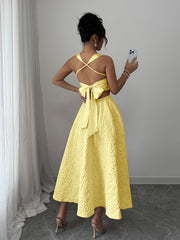 Elegant Sleeveless Maxi Dress with Tie-Back by Snagg A Dress