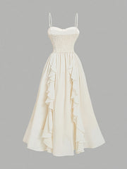 Elegant Dress with Lace-Up Waist by Snagg A Dress