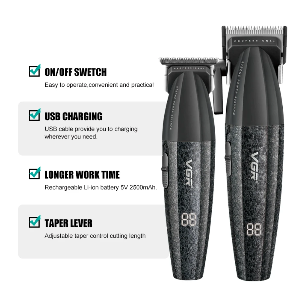 Professional 9000 RPM Barber Suite – Dual Machine Precision Set with Integrated Fine Tuning & High Capacity Lithium Power