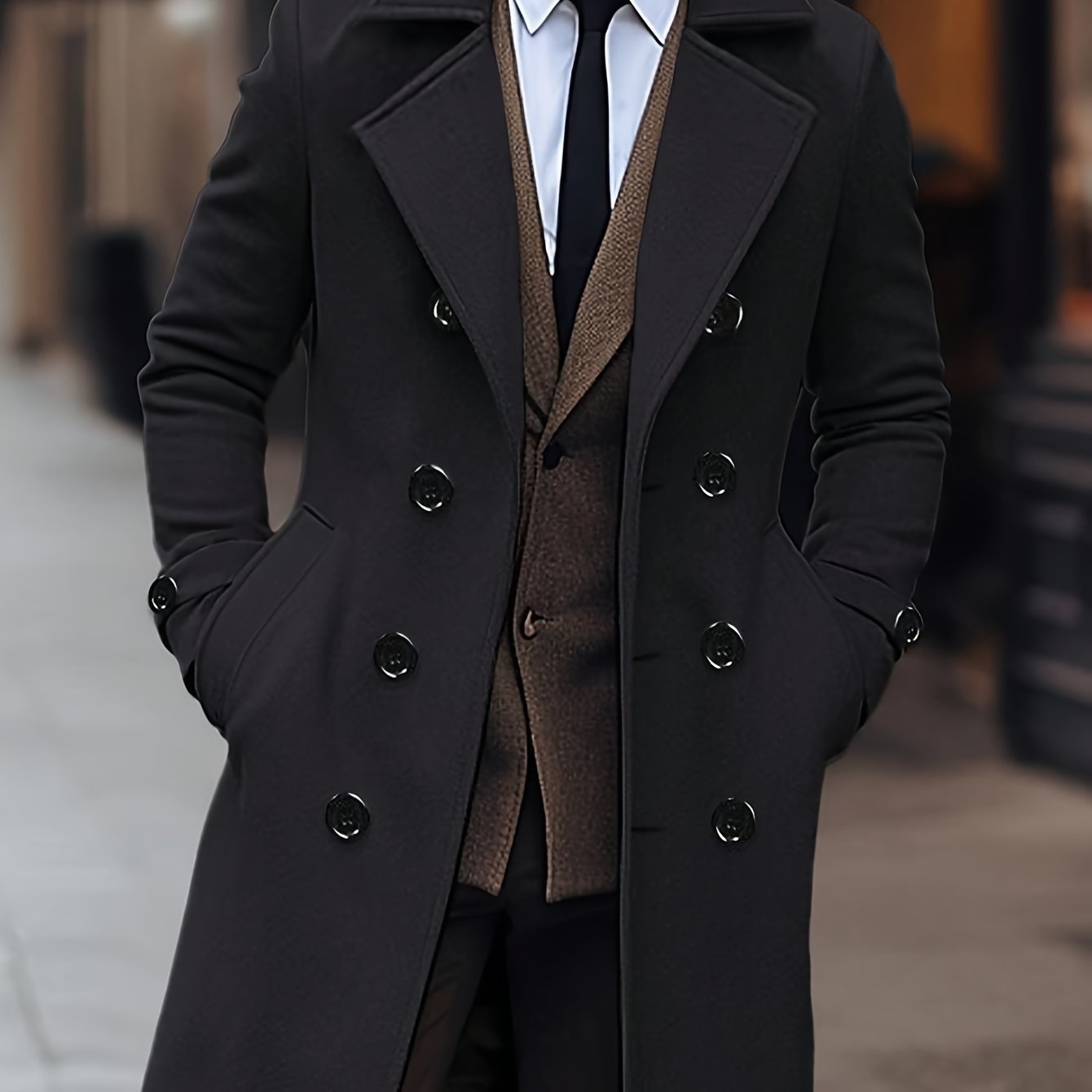 Men’s Double-Breasted Long Coat by Snagg A Coat