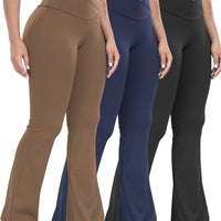 Women’s 3-Pack High-Waisted Cross Waistband Yoga Pants by Snagg A Pant