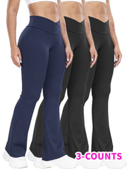 Women’s 3-Pack High-Waisted Cross Waistband Yoga Pants by Snagg A Pant