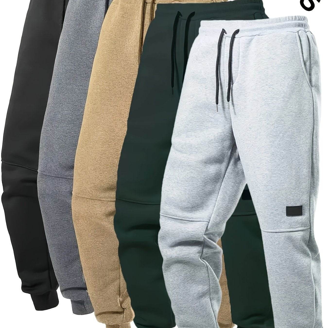 5pcs Men’s Fleece-Lined Jogger Sweatpants - SnaggIt