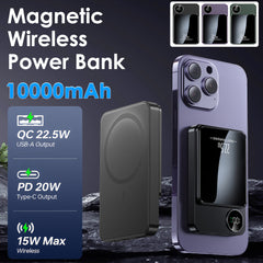 10000mAh Wireless Magnetic Powerbank Compatible With Apple by Snagg A Power Bank
