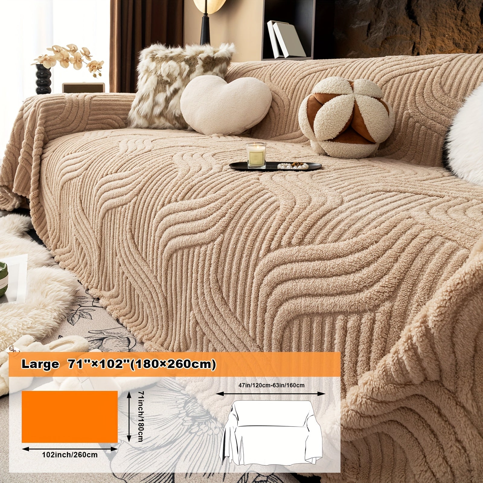 Oversized, Soft & Durable Plush Sofa Cover by Snagg A Sofa Cover