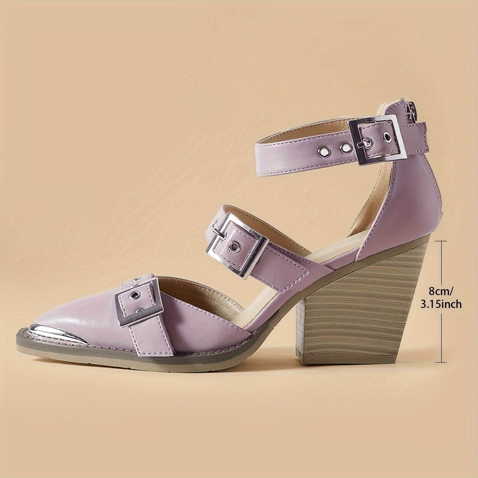 Chic Women’s High Heels with Elegant Pointed Toe & Adjustable Buckle - SnaggIt